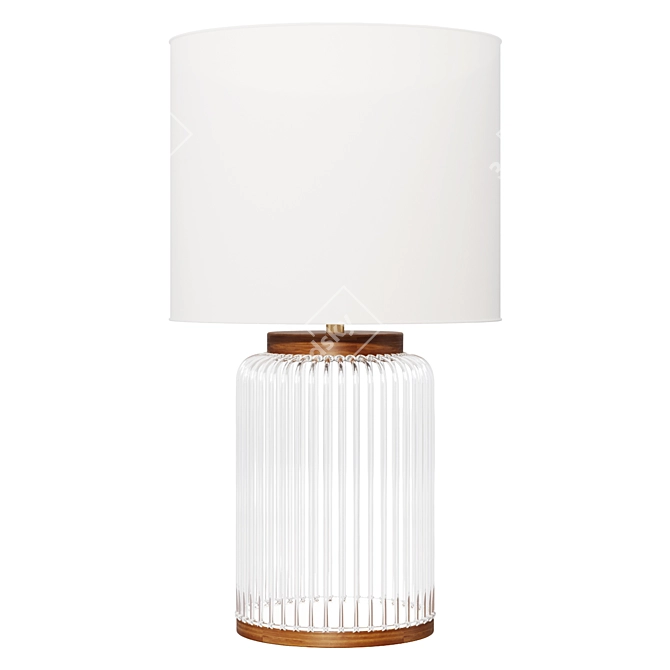 Elegant Rattan Table Lamp 3D model image 1