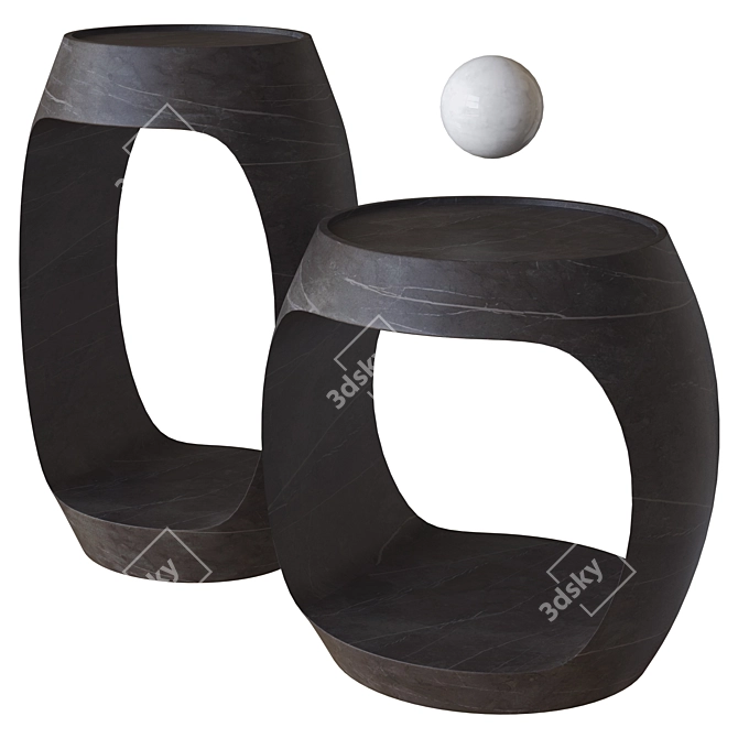 Elegant Clipper Side Table 3D model image 1