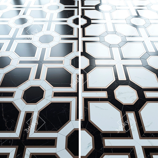 Madique Marble Floor Mosaic 3D model image 1