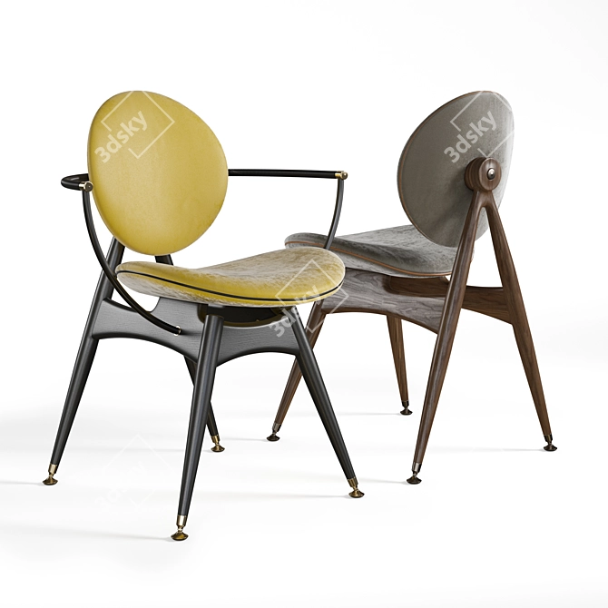 Elegant Circle Dining Chair: Overgaard & Dyrman 3D model image 1