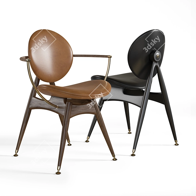 Elegant Circle Dining Chair: Overgaard & Dyrman 3D model image 2