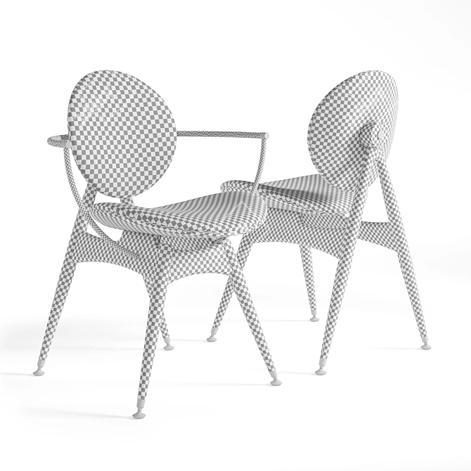 Elegant Circle Dining Chair: Overgaard & Dyrman 3D model image 4