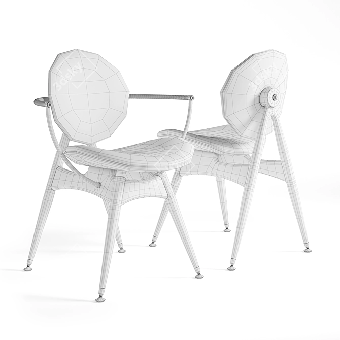 Elegant Circle Dining Chair: Overgaard & Dyrman 3D model image 5