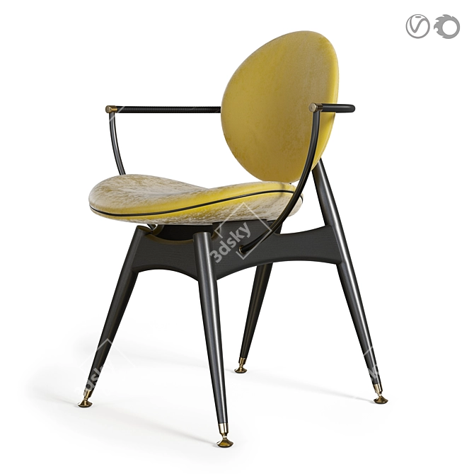 Elegant Circle Dining Chair: Overgaard & Dyrman 3D model image 9