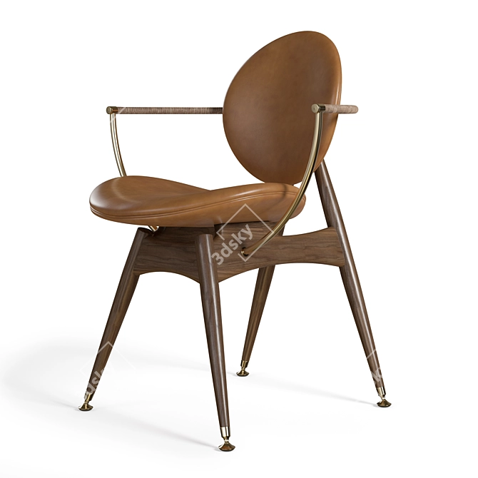 Elegant Circle Dining Chair: Overgaard & Dyrman 3D model image 11