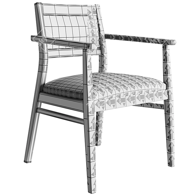 Modern H Contract Asher Dining Chair 3D model image 4