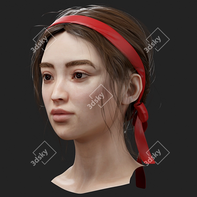 Alice Realistic Female Head Model 3D model image 2