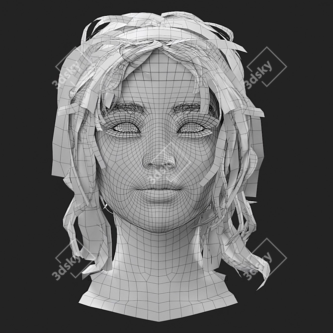 Alice Realistic Female Head Model 3D model image 3