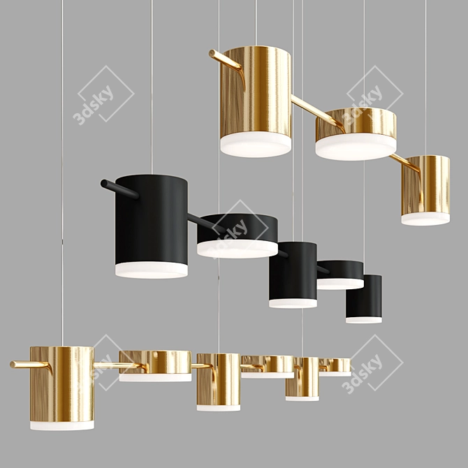 Modern LED Linear Pendant 3D model image 3