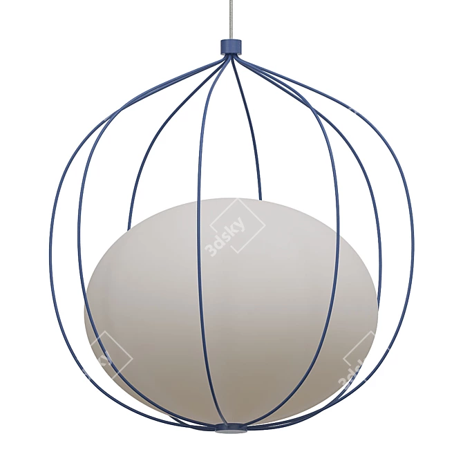 Elegant Circle Pendant Light 3D model image 1