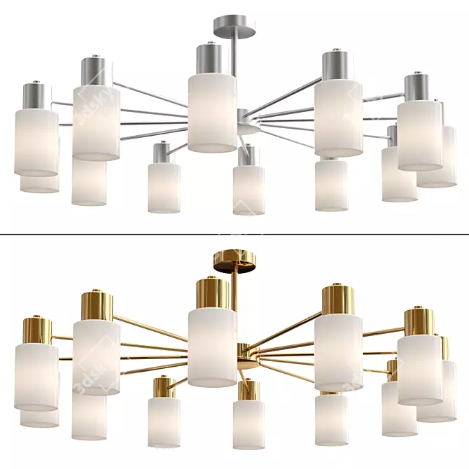 Urban Loft 12-Light Ceiling Chandelier 3D model image 1