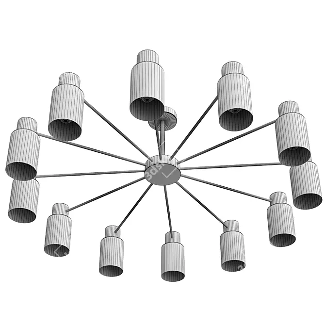 Urban Loft 12-Light Ceiling Chandelier 3D model image 2