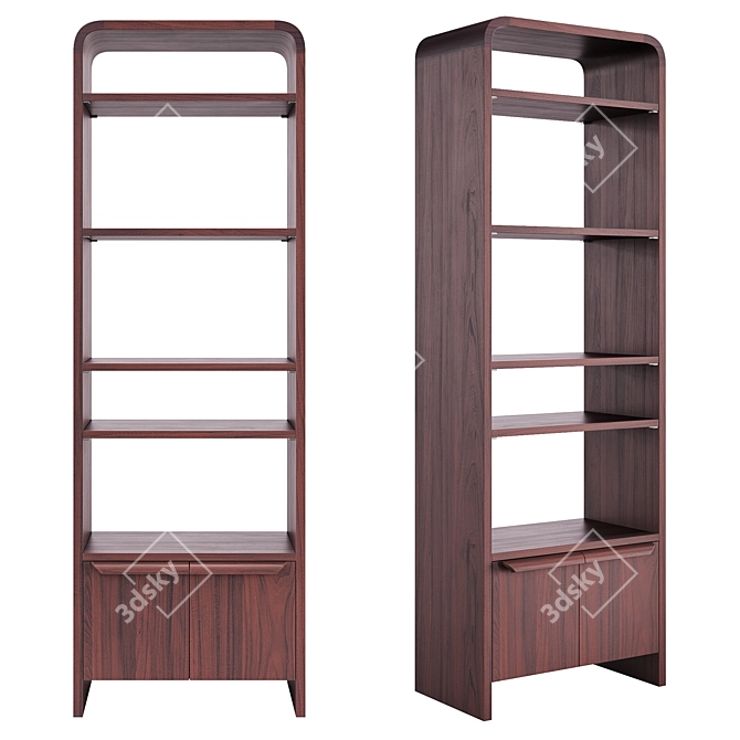 Modern Alta Bookcase: Stylish Storage Solution 3D model image 1