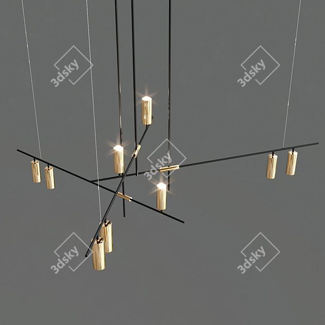 Modern LED Chandelier: Tribes Spot 3D model image 2