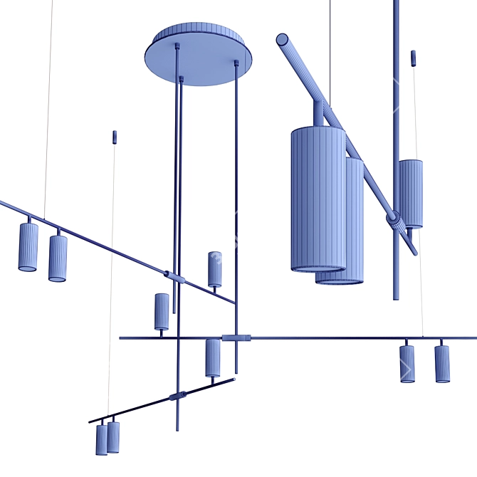 Modern LED Chandelier: Tribes Spot 3D model image 5