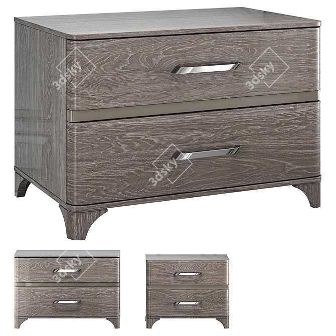 Camelgroup Maia Silver Bedside Tables 3D model image 1