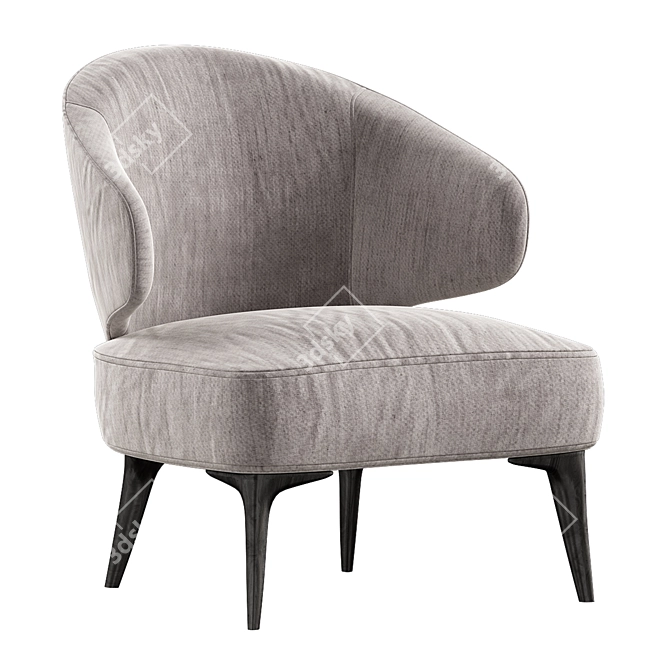 Retro-inspired Aston Armchair: Craftsmanship at its Finest 3D model image 1