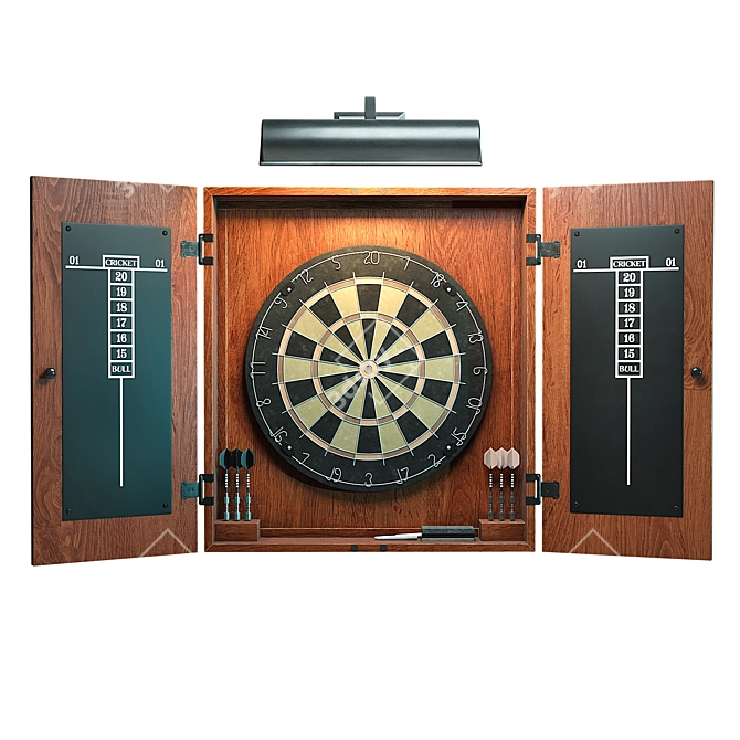 Premium Dartboard Set 3D model image 2