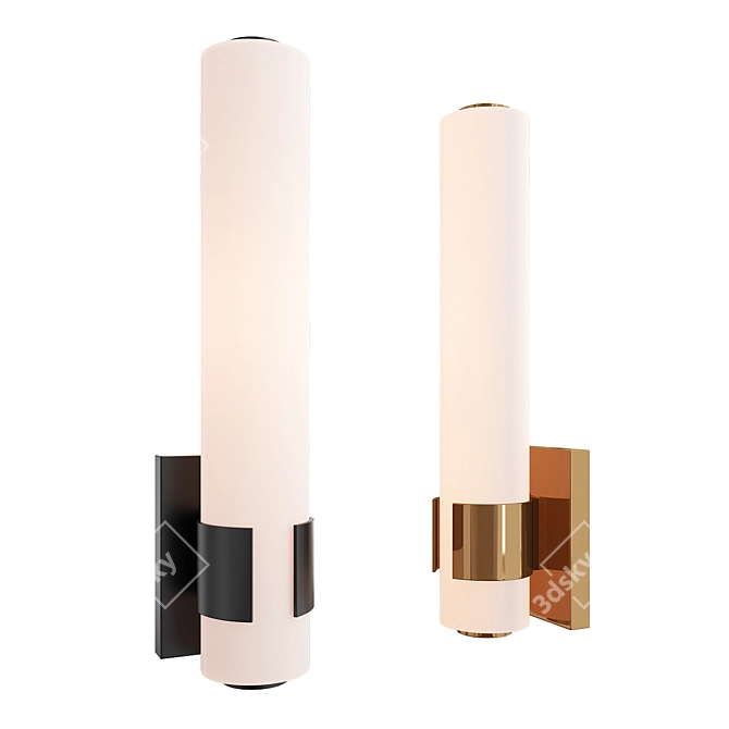 Modern Black LED Wall Sconce 3D model image 1