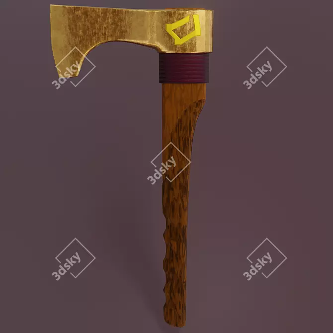 Title: Low-Poly Stylized Axe 3D model image 1