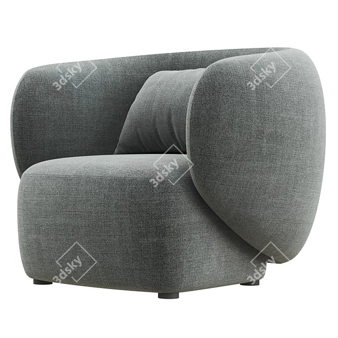 Sleek Swell Armchair - Grado Design 3D model image 1