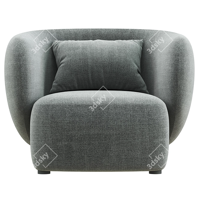 Sleek Swell Armchair - Grado Design 3D model image 3