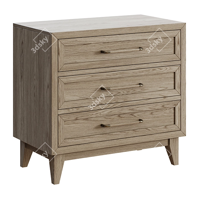 Riverside Wood and Metal Cabinet 3D model image 1