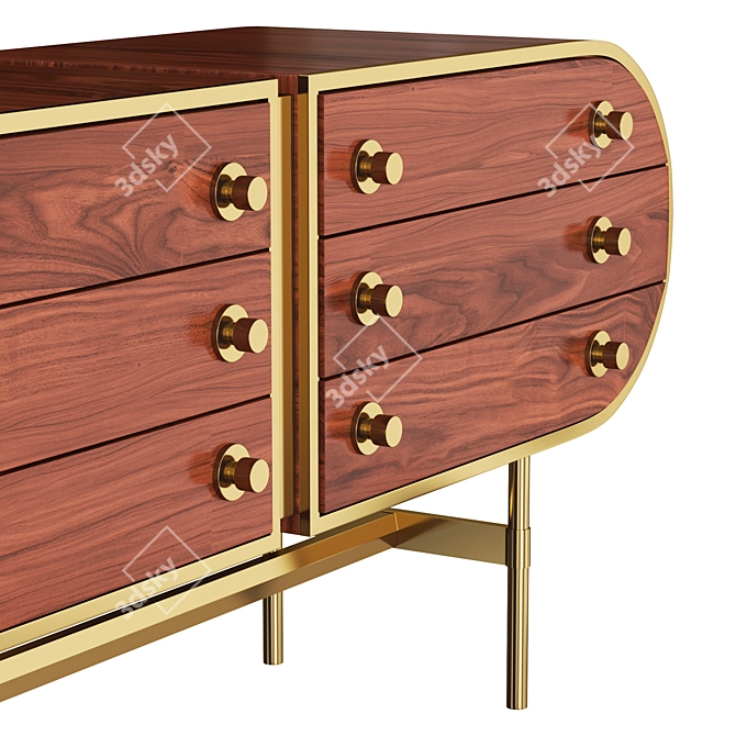 Retro Chic Moryson Sideboard 3D model image 3