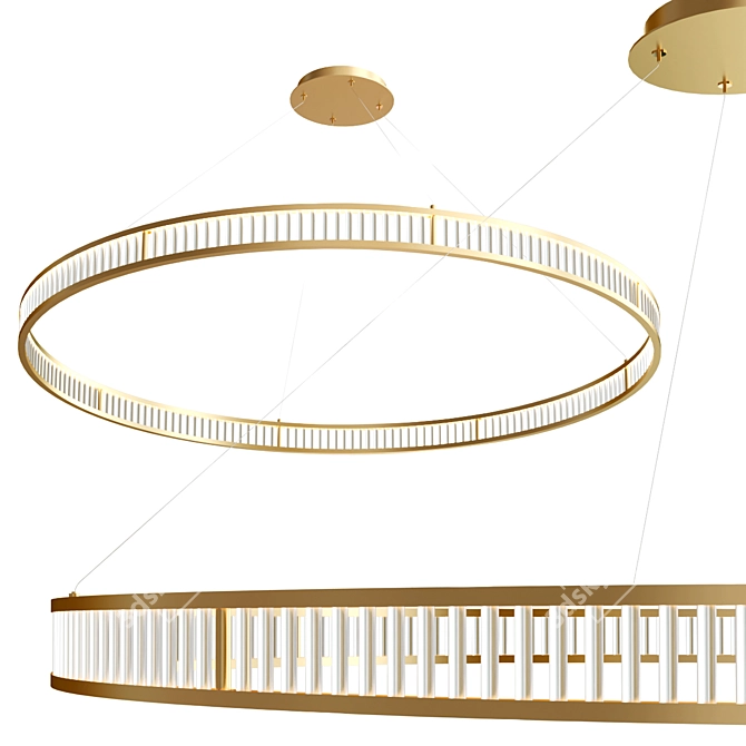 Luxury Brass and Glass Damien XL Pendant 3D model image 4