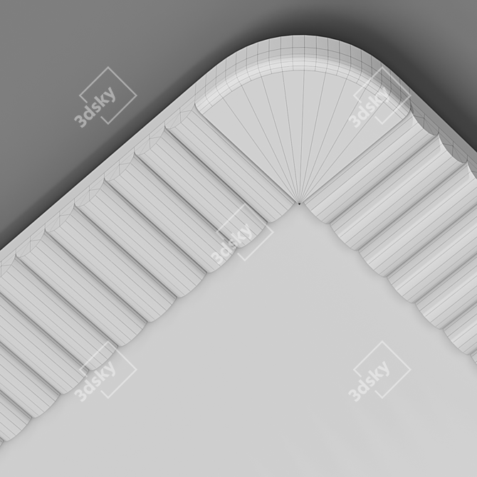 Modern Glamour Mirror with Brass Accents 3D model image 4