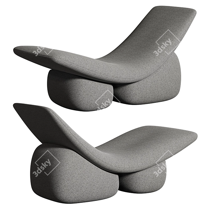 Sleek Modern Lounge Chair 3D model image 1