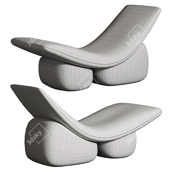 Sleek Modern Lounge Chair 3D model image 2