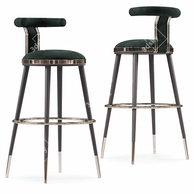 Elegant Corona Bar Chair 3D model image 1