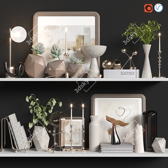Elegant 2015 Decoration Set 3D model image 1