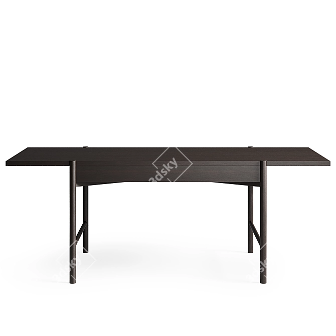 Contemporary DT 08 Wood Veneer Desk 3D model image 2