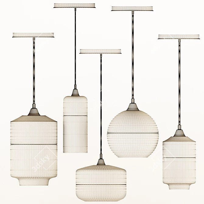 Nordic Glass Pendant Light 3D model image 4