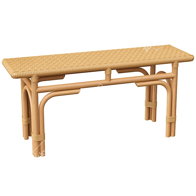 Elegant Wicker Rattan Banquet: Perfect for Any Occasion 3D model image 2