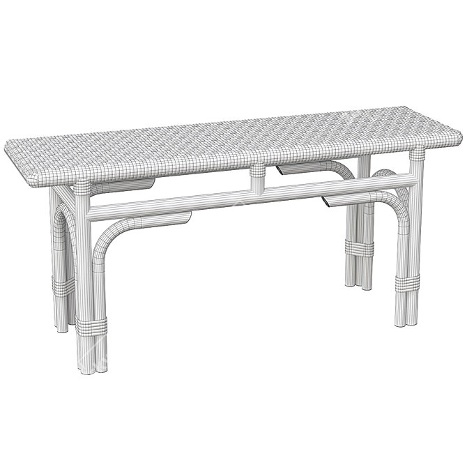 Elegant Wicker Rattan Banquet: Perfect for Any Occasion 3D model image 3