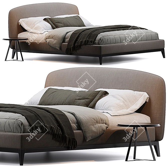 Elegant Olivier Bed by Flou 3D model image 1