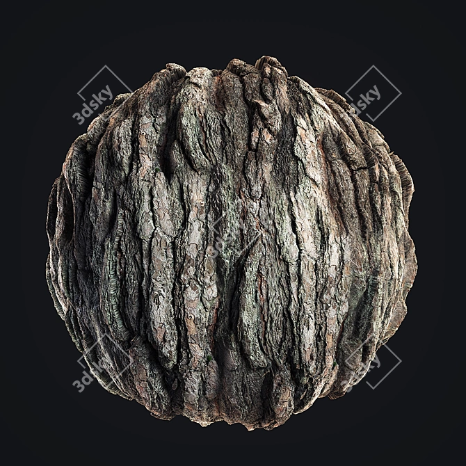 Seamless Pine Bark Texture 3D model image 2