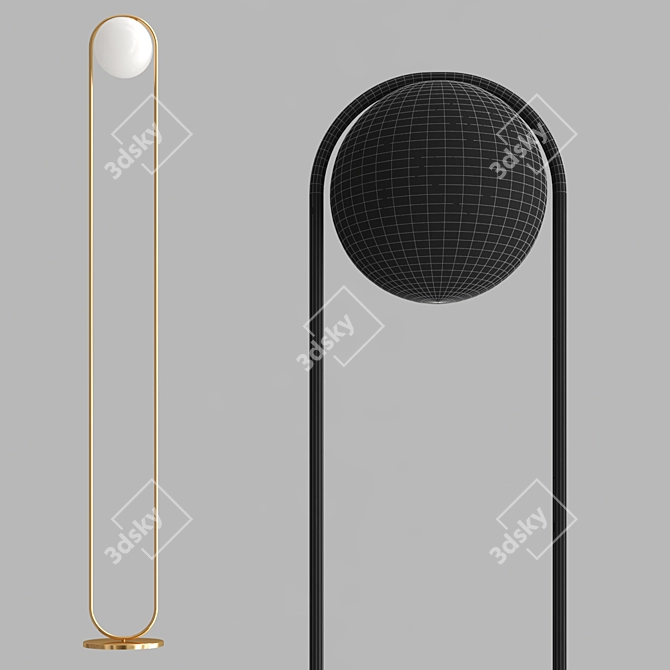Sleek Hoop FL Pendant Light 3D model image 2