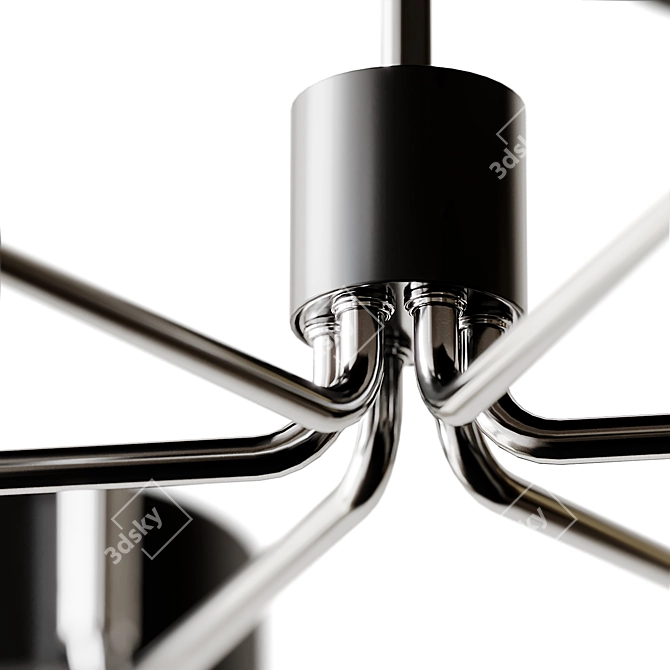 Sleek Axle Nickel Chandelier 3D model image 6