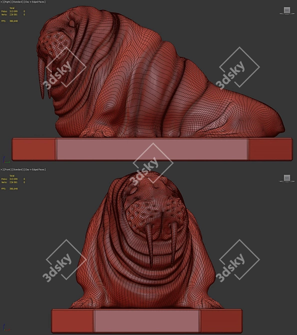 Majestic Walrus Figurine 3D model image 4