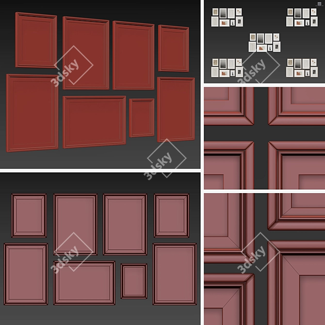 Modern Multi-Frame Picture Set 3D model image 8