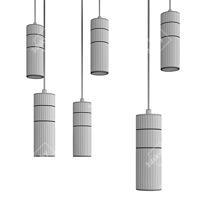 Elegant Black Pendant Light 3D model image 2