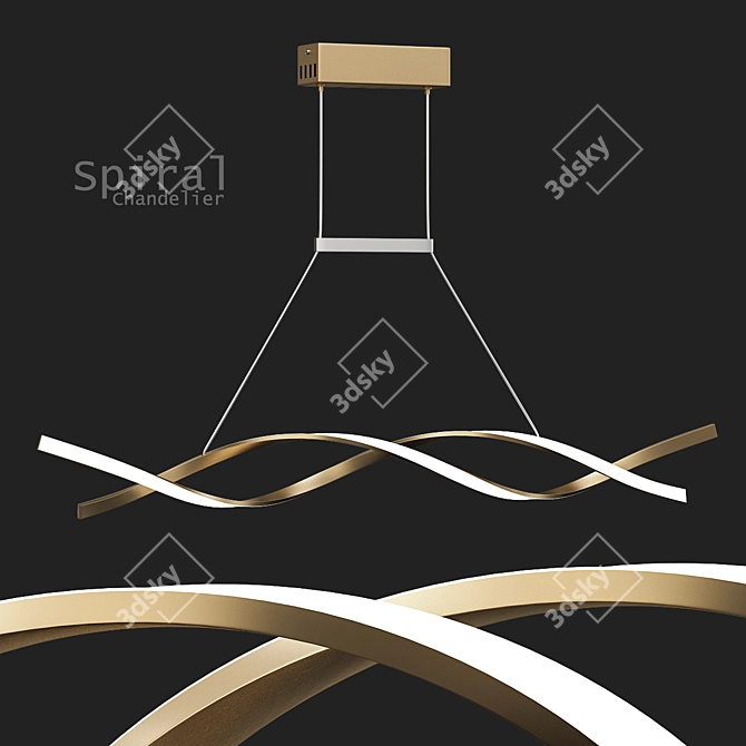 Sleek Spiral Chandelier 3D model image 1