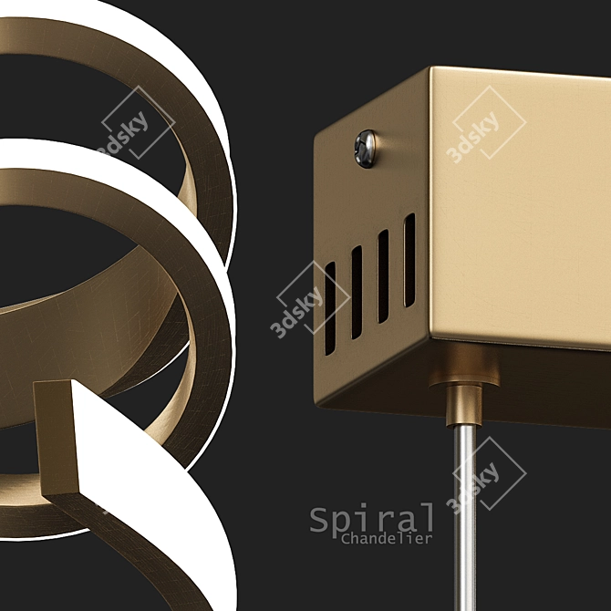 Sleek Spiral Chandelier 3D model image 2