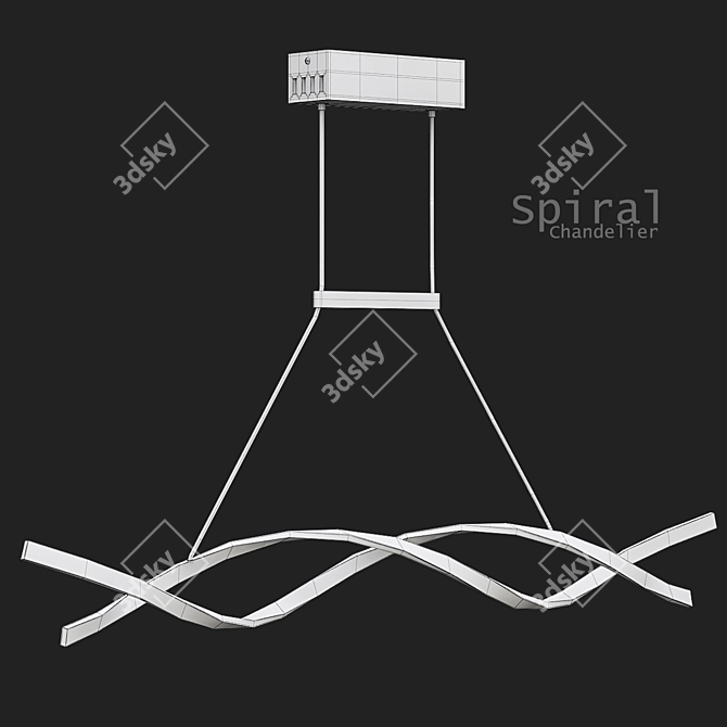 Sleek Spiral Chandelier 3D model image 3