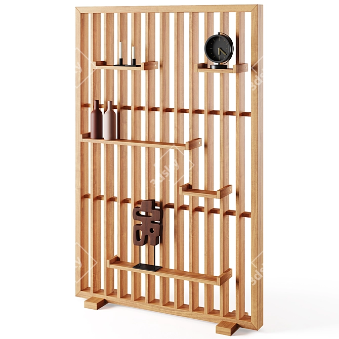 Solid Oak Bookcase: Mineva by La Redoute 3D model image 1