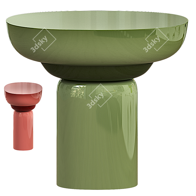 Sleek Babka Side Table 3D model image 2